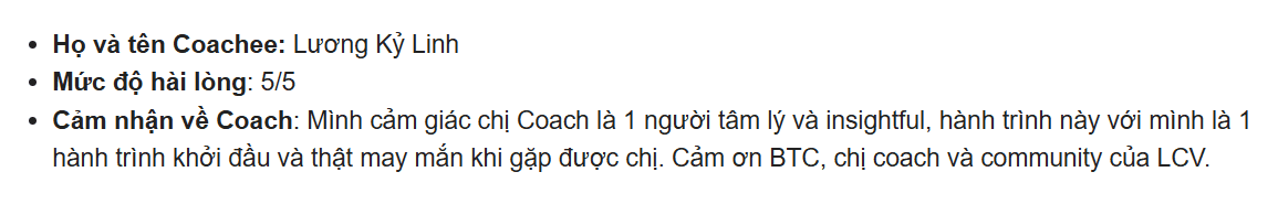 Feedback coachee 6